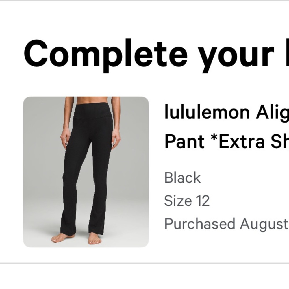 Lululemon black ribbed leggings (wide leg) Extra Short